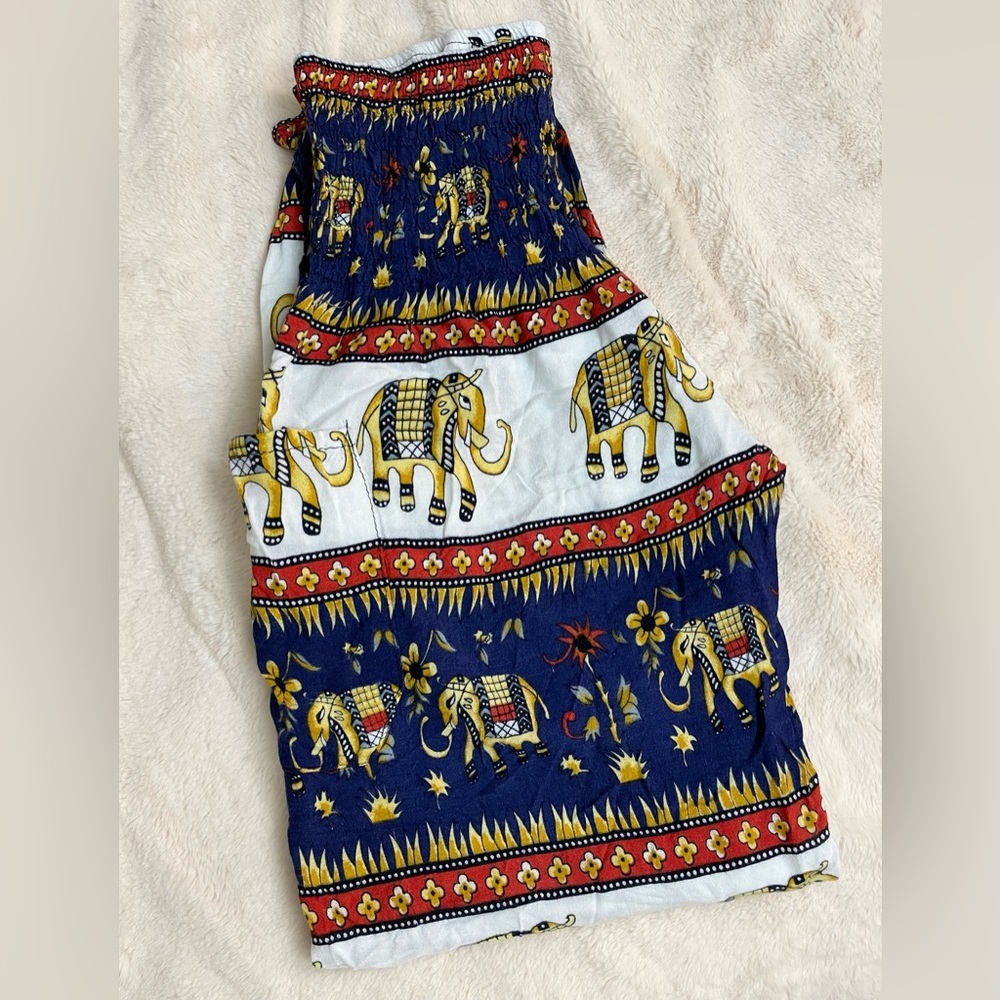 3 for $12 Elephant Print Harem Pants Cuffed Leg- Custom Made in Thailand Size XS